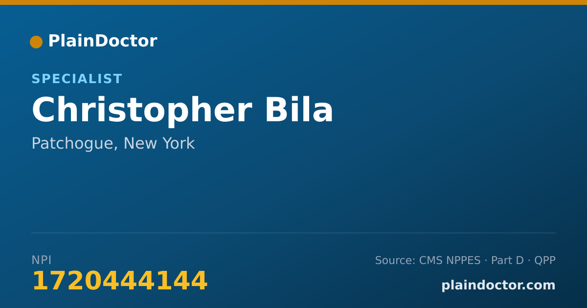 Shareable card for Christopher Bila - Specialist, Patchogue, NY