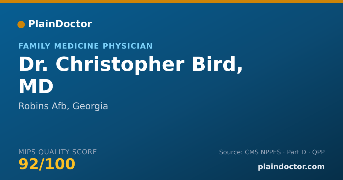 Shareable card for Christopher Bird, MD - Family Medicine Physician, Robins Afb, GA
