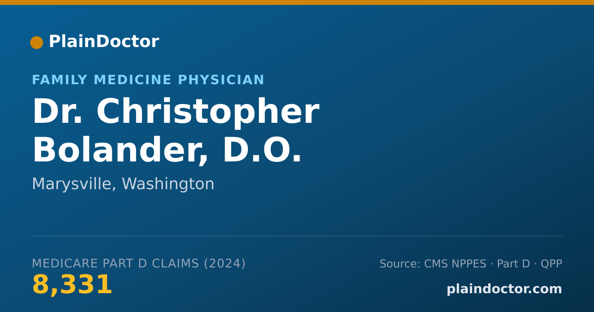 Shareable card for Christopher Bolander, D.O. - Family Medicine Physician, Marysville, WA