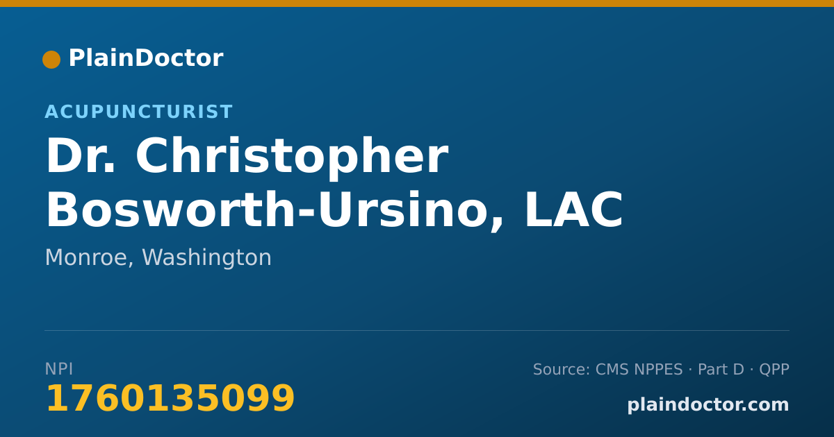 Shareable card for Christopher Bosworth-Ursino, LAC - Acupuncturist, Monroe, WA