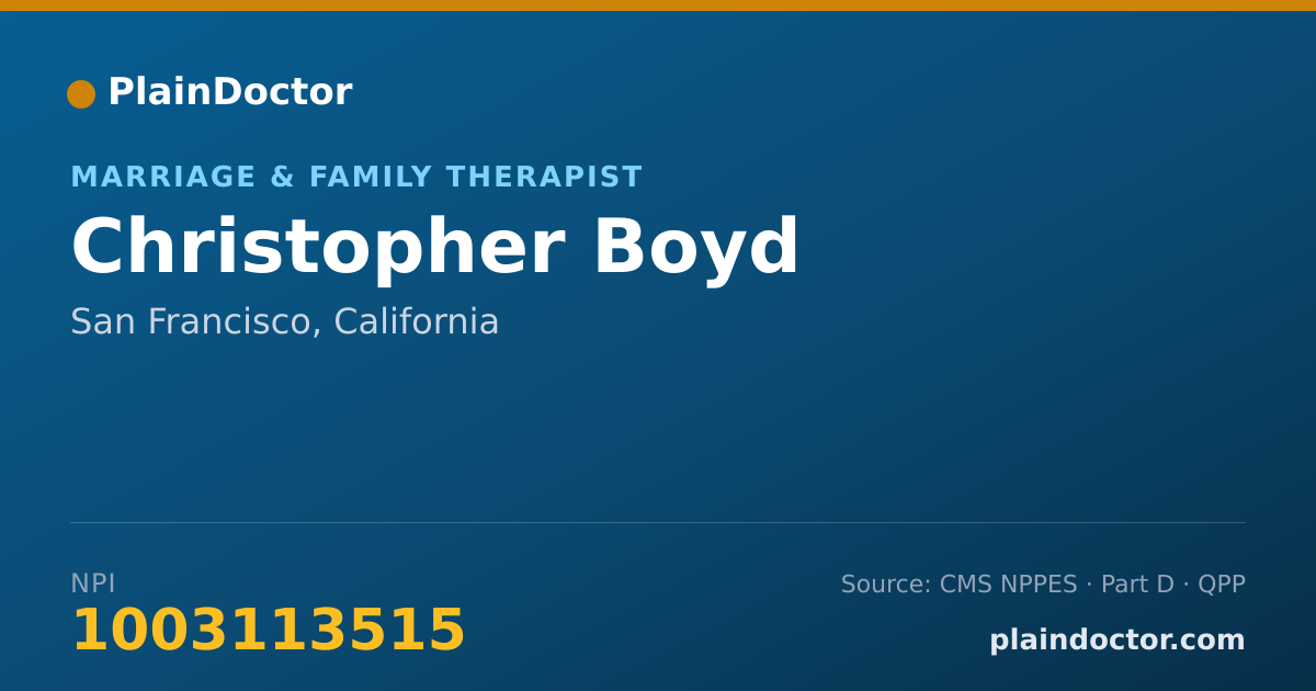 Shareable card for Christopher Boyd - Marriage & Family Therapist, San Francisco, CA