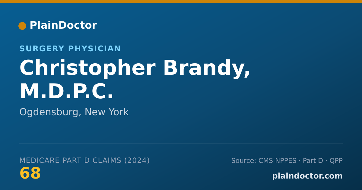 Shareable card for Christopher Brandy, M.D.P.C. - Specialist, Ogdensburg, NY