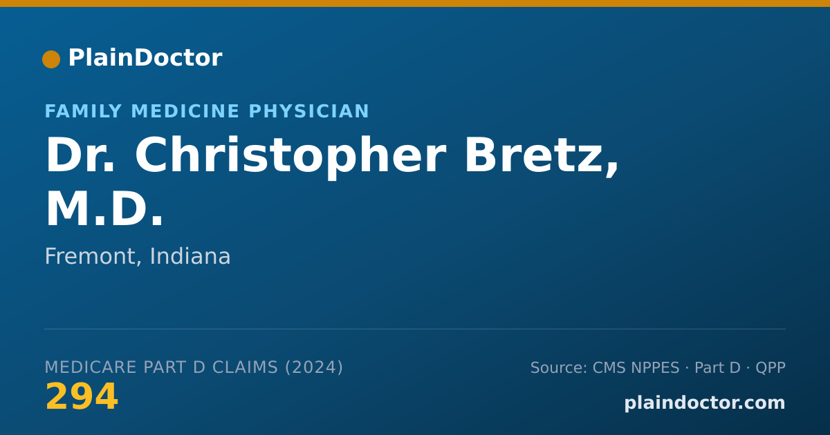 Shareable card for Christopher Bretz, M.D. - Family Medicine Physician, Fremont, IN