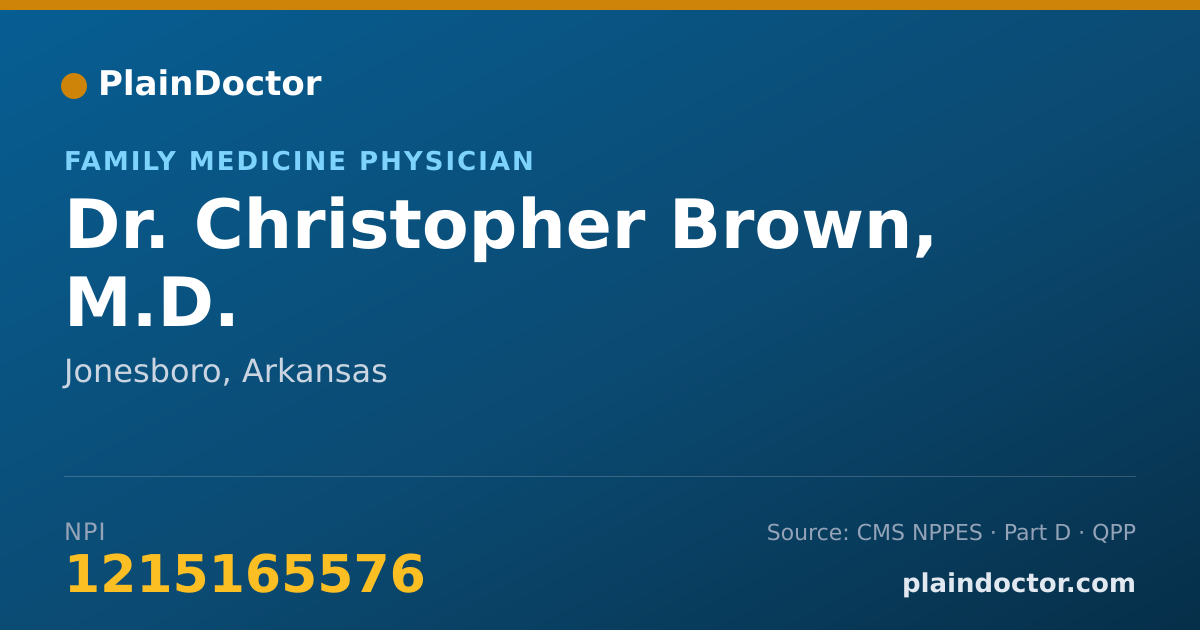 Shareable card for Christopher Brown, M.D. - Family Medicine Physician, Jonesboro, AR