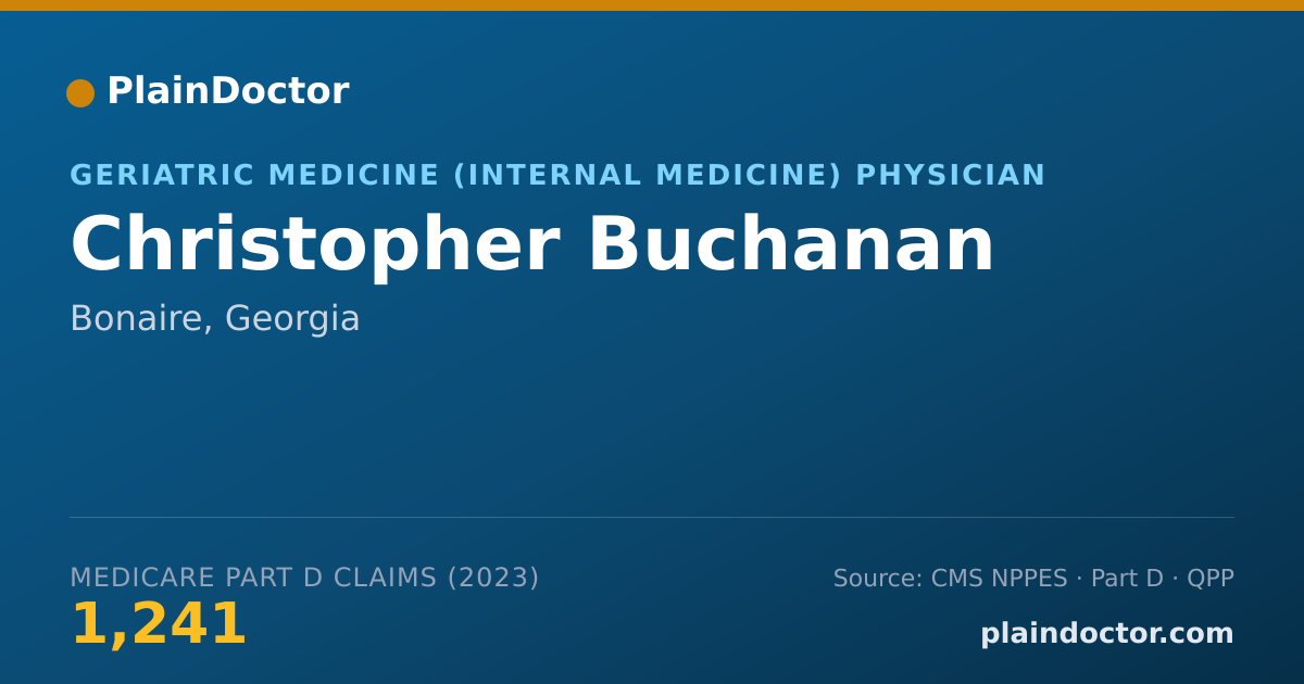 Shareable card for Christopher Buchanan - Geriatric Medicine (Internal Medicine) Physician, Bonaire, GA
