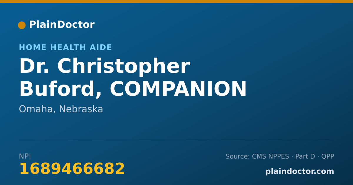 Shareable card for Christopher Buford, COMPANION - Home Health Aide, Omaha, NE