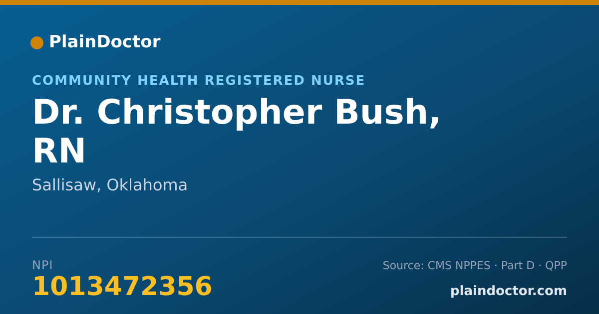 Shareable card for Christopher Bush, RN - Community Health Registered Nurse, Sallisaw, OK