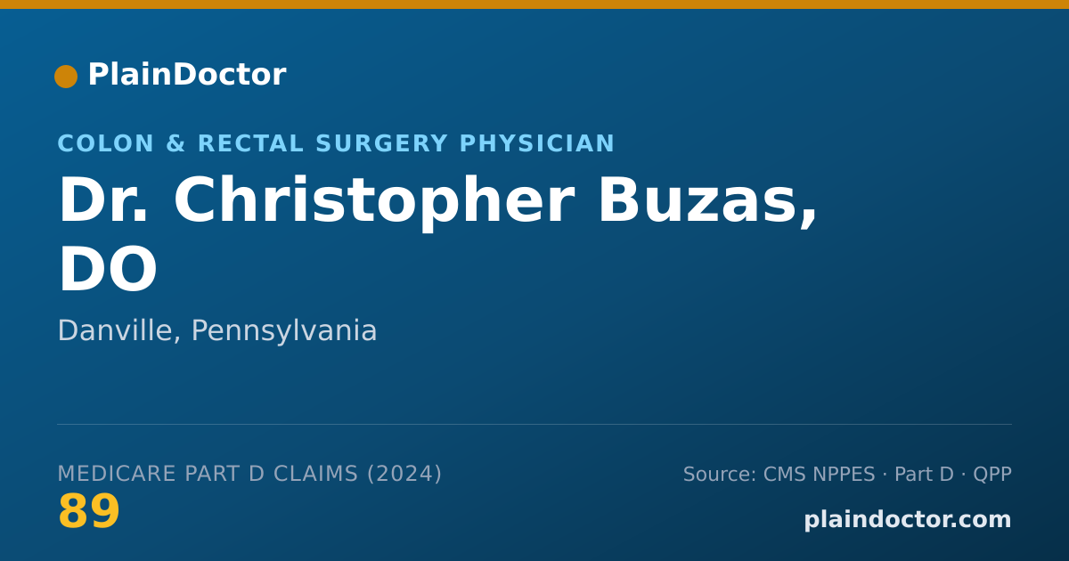 Shareable card for Christopher Buzas, DO - Surgery Physician, Danville, PA