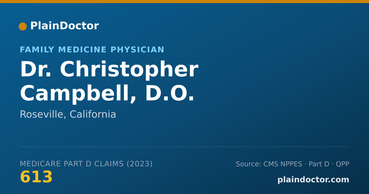 Shareable card for Christopher Campbell, D.O. - Family Medicine Physician, Roseville, CA