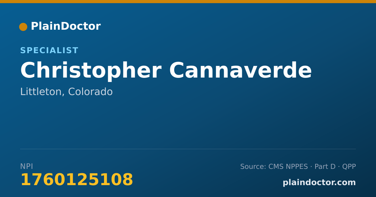 Shareable card for Christopher Cannaverde - Specialist, Littleton, CO