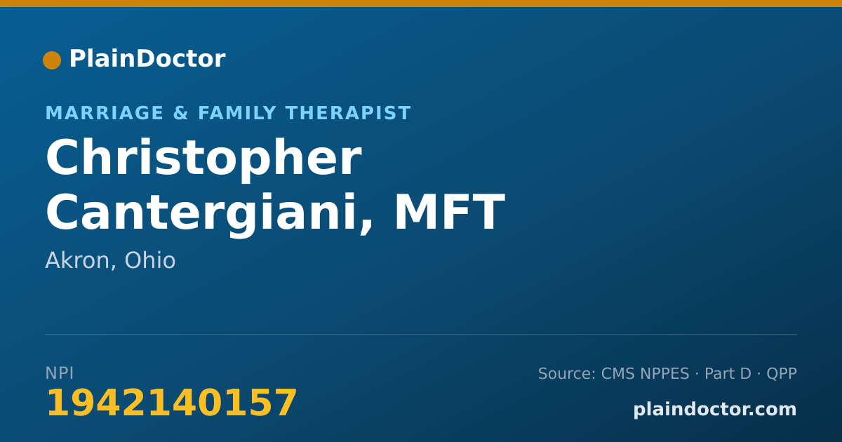 Shareable card for Christopher Cantergiani, MFT - Marriage & Family Therapist, Akron, OH