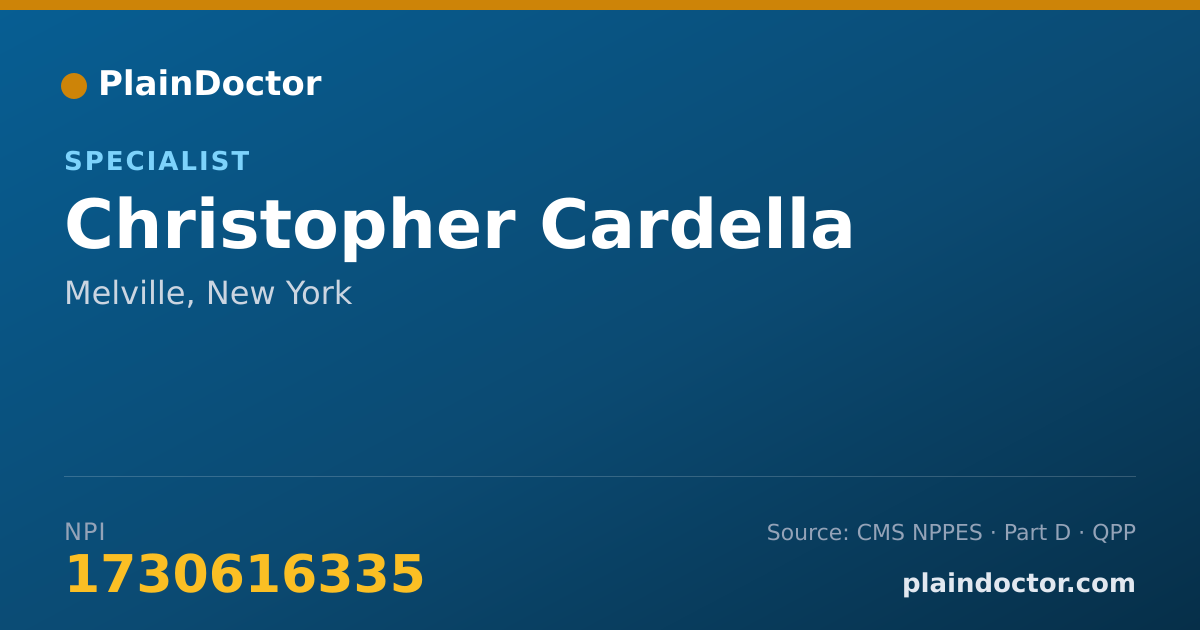 Shareable card for Christopher Cardella - Specialist, Melville, NY