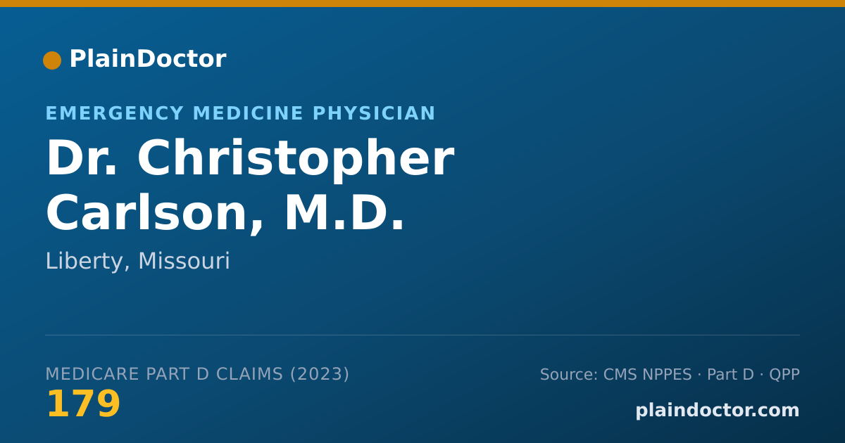 Shareable card for Christopher Carlson, M.D. - Emergency Medicine Physician, Liberty, MO