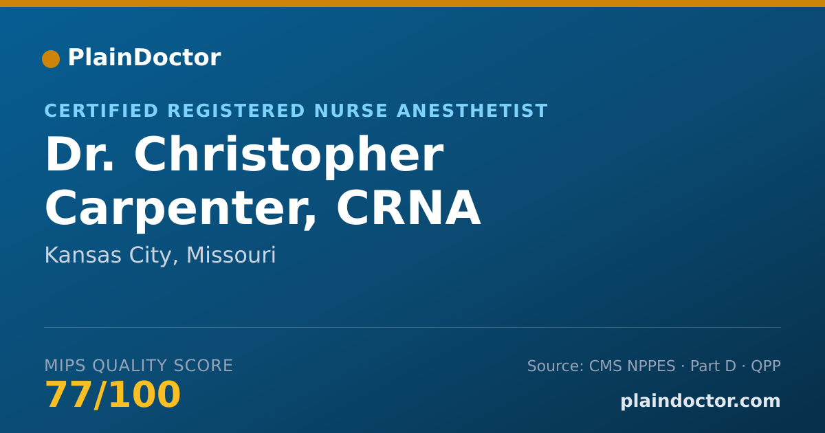 Shareable card for Christopher Carpenter, CRNA - Certified Registered Nurse Anesthetist, Kansas City, MO