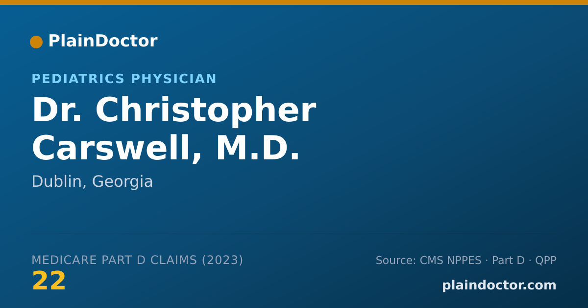 Shareable card for Christopher Carswell, M.D. - Pediatrics Physician, Dublin, GA