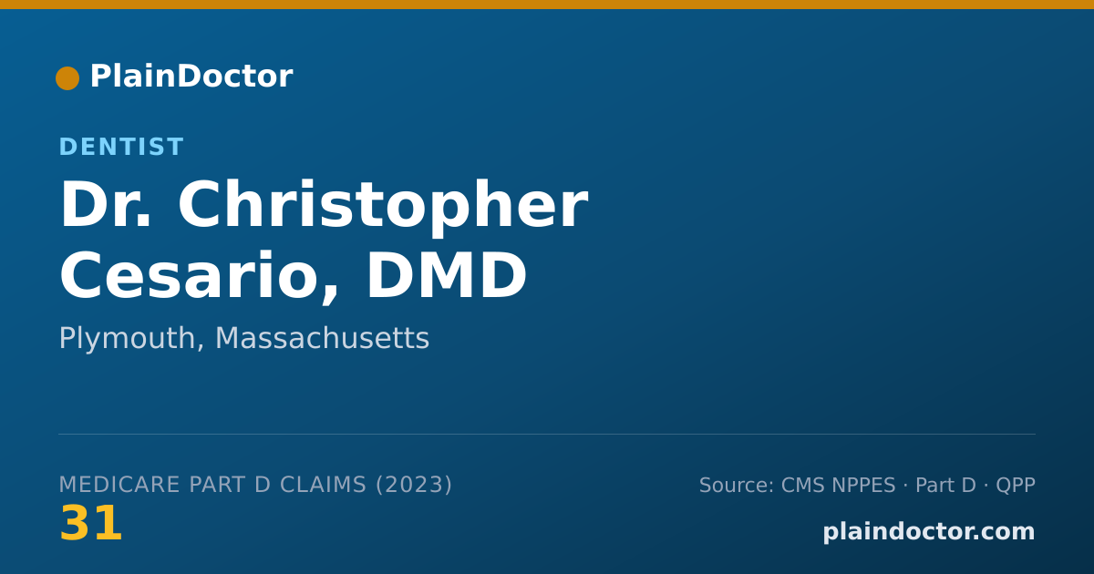 Shareable card for Christopher Cesario, DMD - Dentist, Plymouth, MA