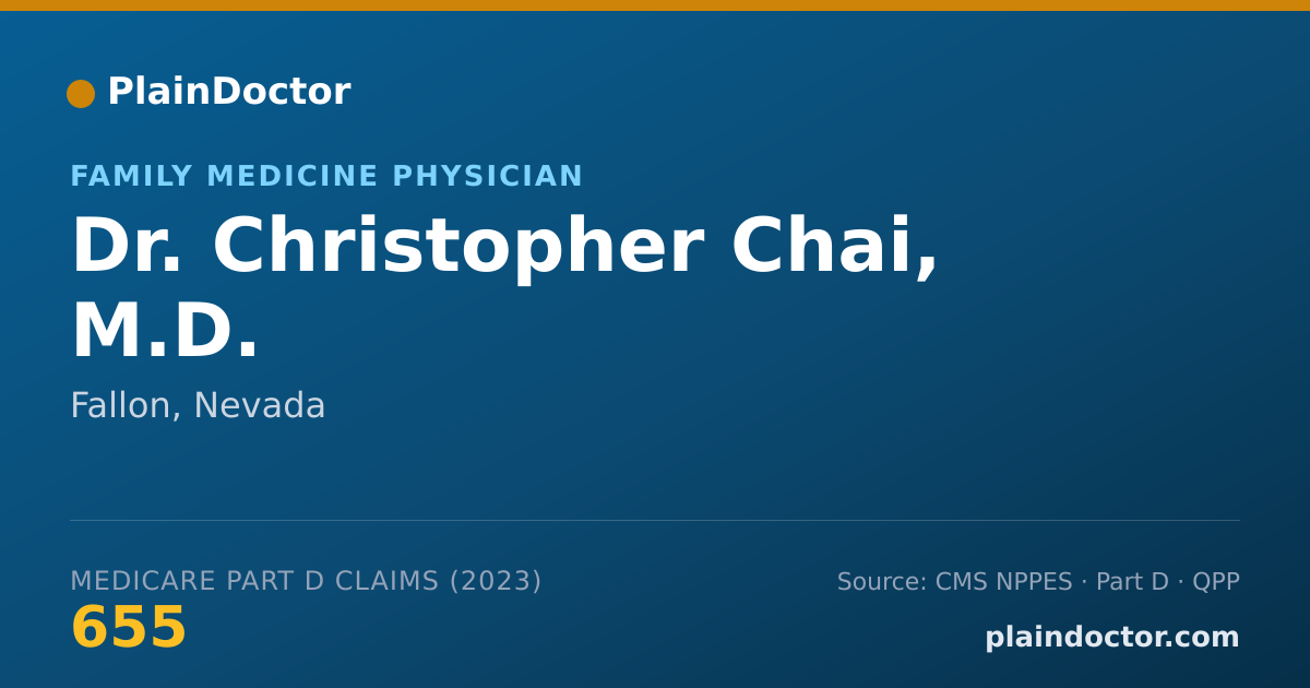 Shareable card for Christopher Chai, M.D. - Family Medicine Physician, Fallon, NV