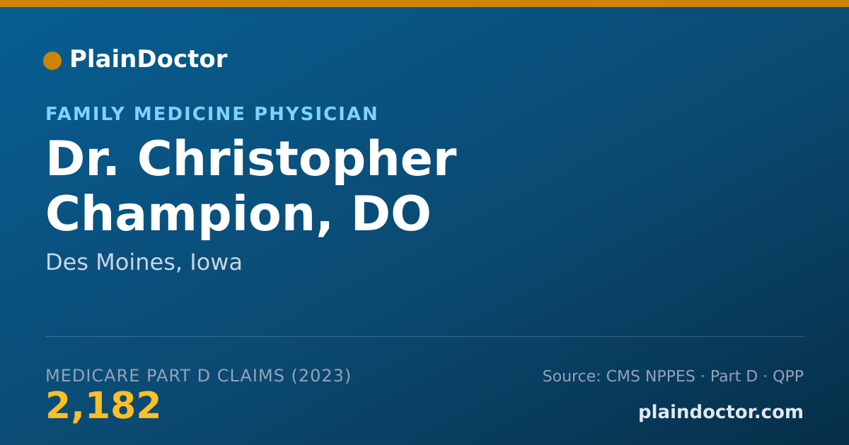 Shareable card for Christopher Champion, DO - Family Medicine Physician, Des Moines, IA