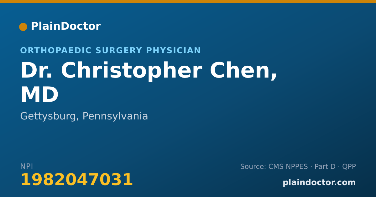 Shareable card for Christopher Chen, MD - Orthopaedic Surgery Physician, Gettysburg, PA