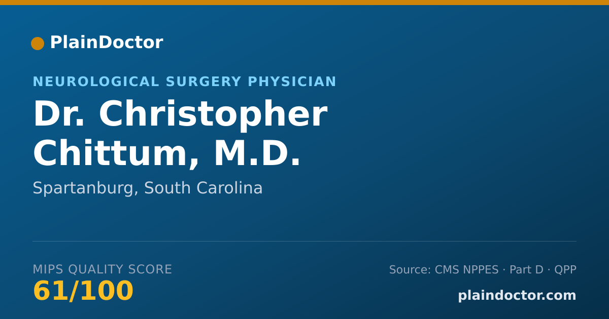 Shareable card for Christopher Chittum, M.D. - Neurological Surgery Physician, Spartanburg, SC