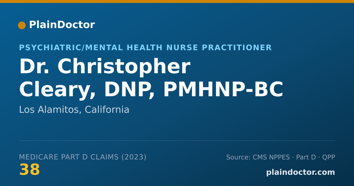 Shareable card for Christopher Cleary, DNP, PMHNP-BC - Psychiatric/Mental Health Nurse Practitioner, Los Alamitos, CA