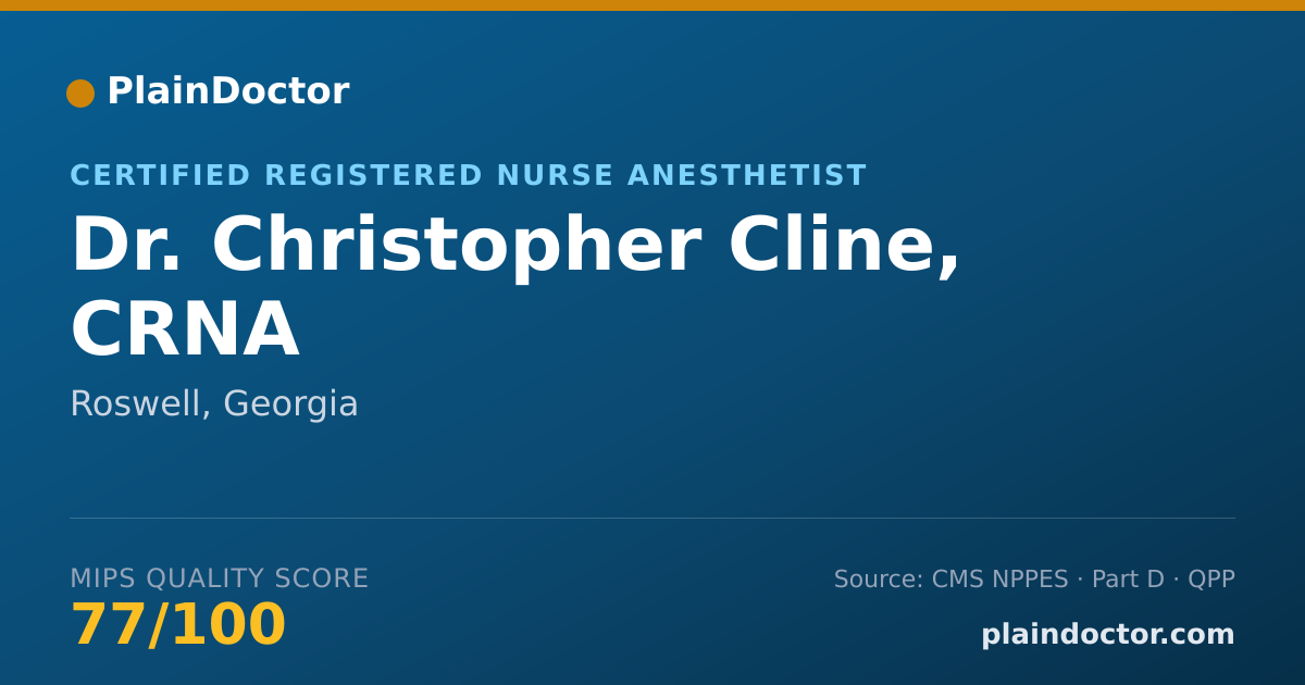 Shareable card for Christopher Cline, CRNA - Certified Registered Nurse Anesthetist, Roswell, GA