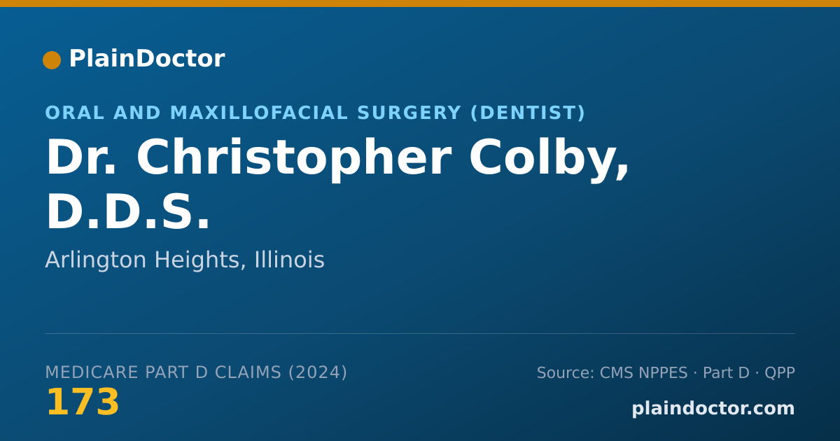 Shareable card for Christopher Colby, D.D.S. - Oral and Maxillofacial Surgery (Dentist), Arlington Heights, IL