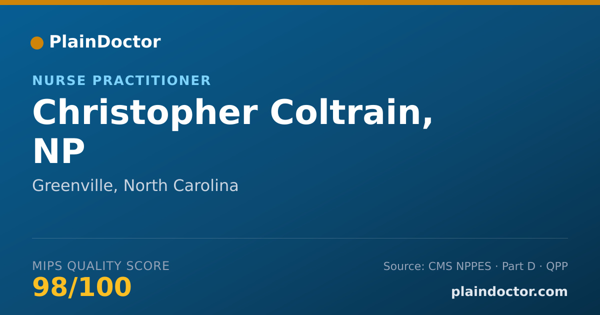 Shareable card for Christopher Coltrain, NP - Nurse Practitioner, Greenville, NC