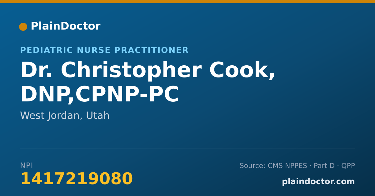 Shareable card for Christopher Cook, DNP,CPNP-PC - Pediatric Nurse Practitioner, West Jordan, UT
