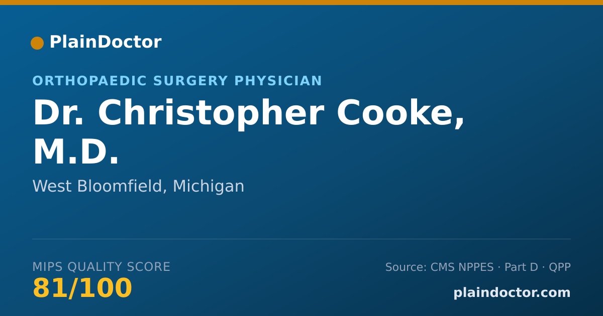 Shareable card for Christopher Cooke, M.D. - Orthopaedic Surgery Physician, West Bloomfield, MI