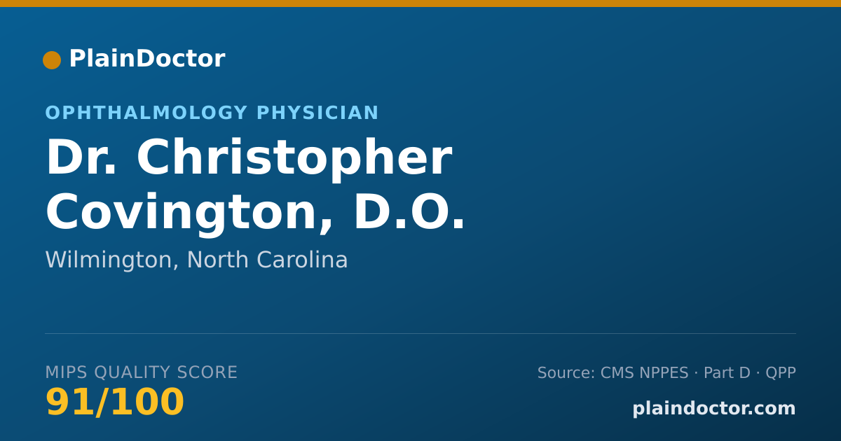 Shareable card for Christopher Covington, D.O. - Ophthalmology Physician, Wilmington, NC