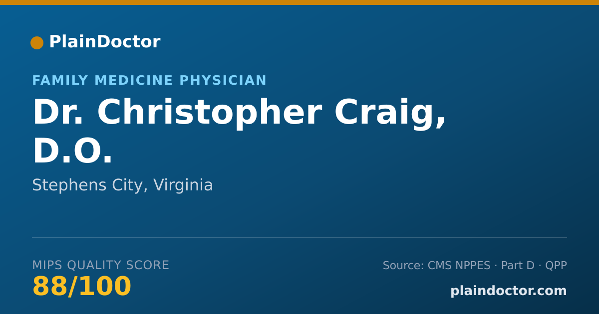 Shareable card for Christopher Craig, D.O. - Family Medicine Physician, Stephens City, VA