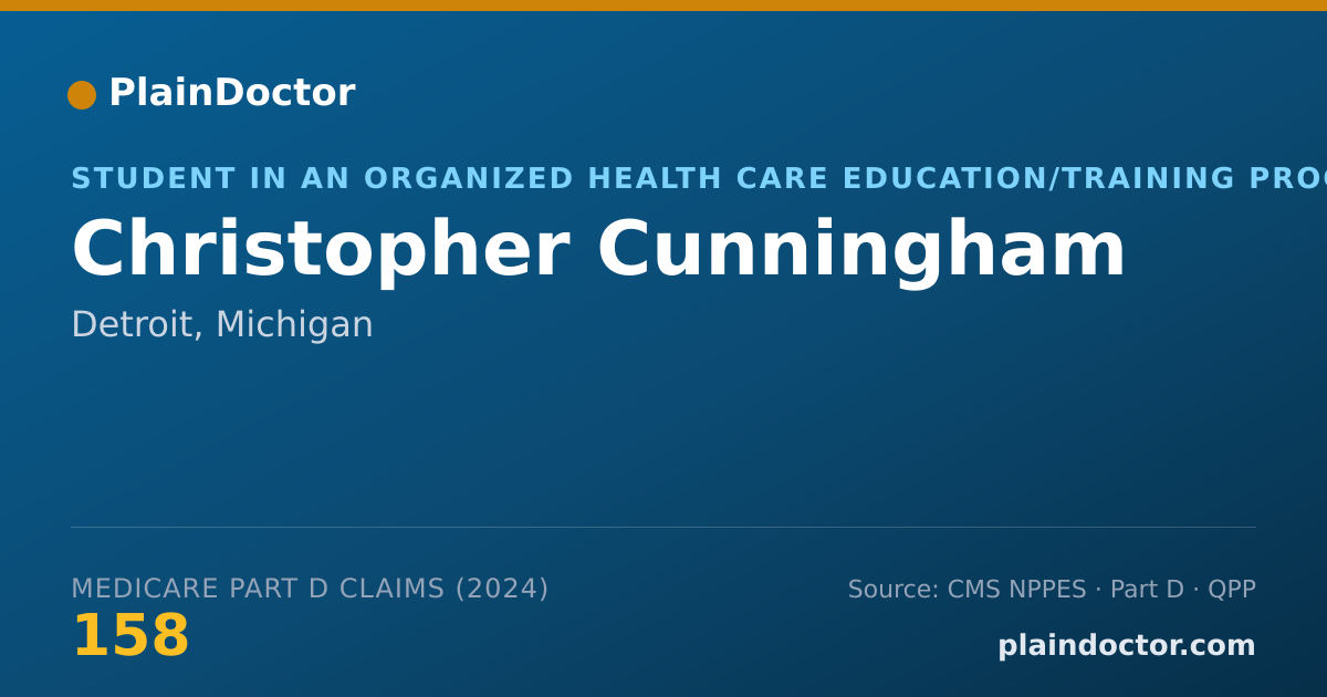 Shareable card for Christopher Cunningham - Student in an Organized Health Care Education/Training Program, Detroit, MI