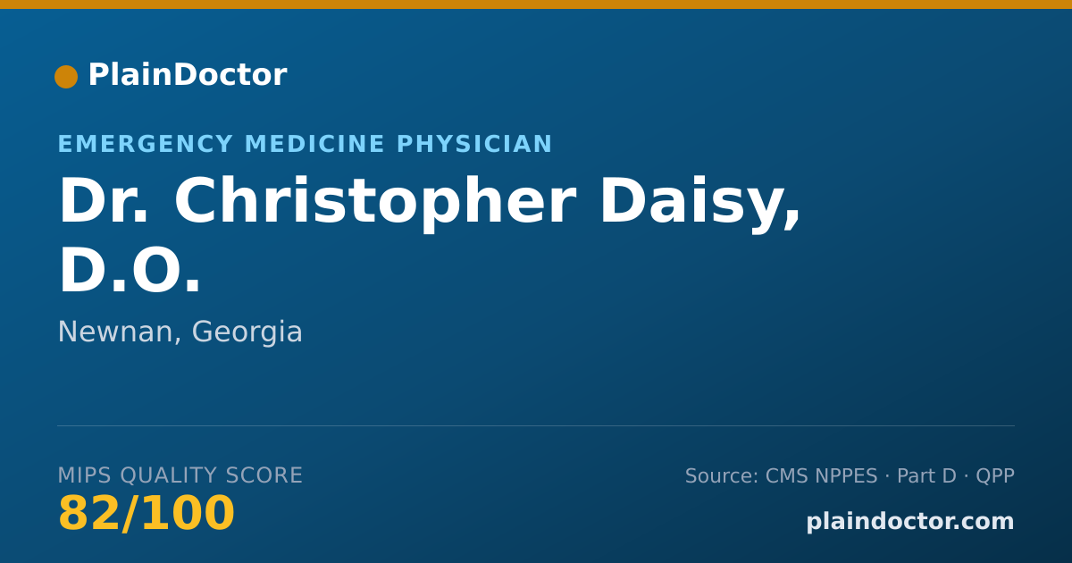 Shareable card for Christopher Daisy, D.O. - Emergency Medicine Physician, Newnan, GA