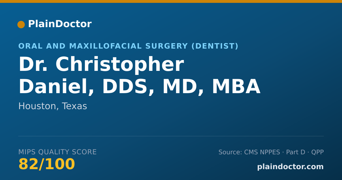 Shareable card for Christopher Daniel, DDS, MD, MBA - Oral and Maxillofacial Surgery (Dentist), Houston, TX