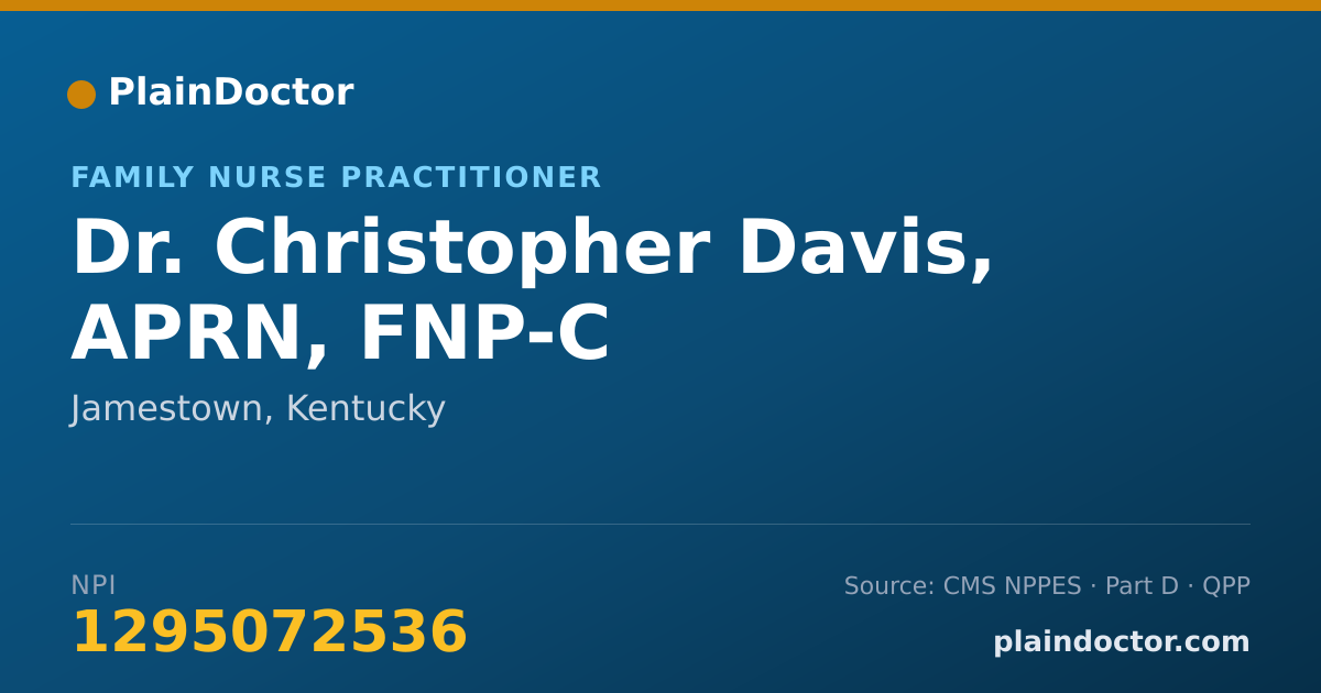 Shareable card for Christopher Davis, APRN, FNP-C - Family Nurse Practitioner, Jamestown, KY