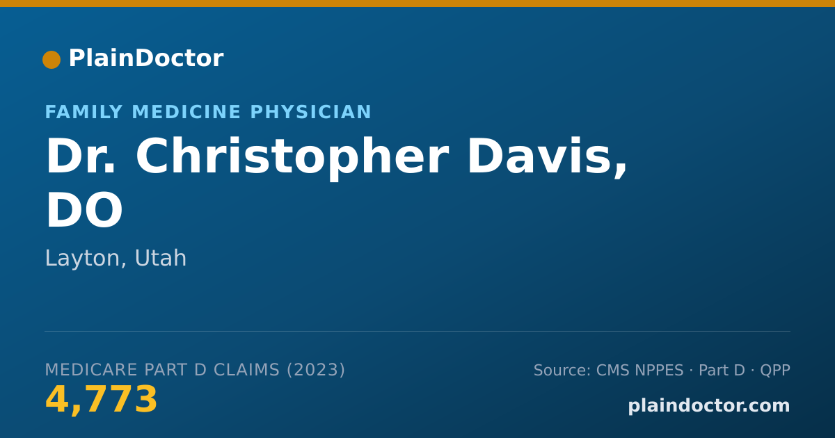 Shareable card for Christopher Davis, DO - Family Medicine Physician, Layton, UT
