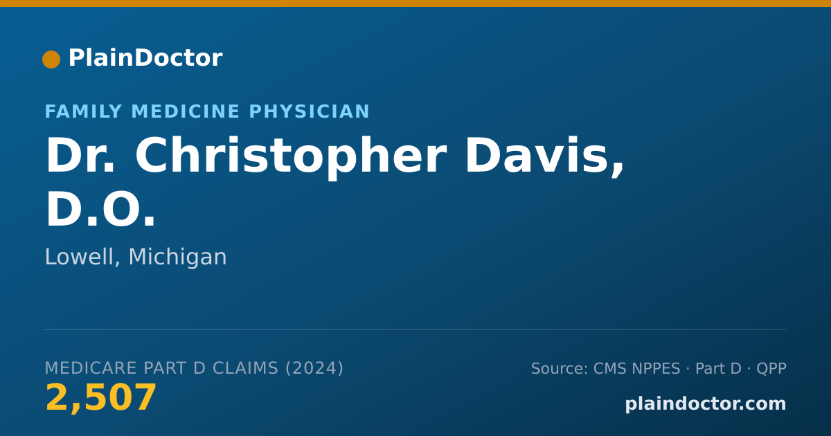 Shareable card for Christopher Davis, D.O. - Family Medicine Physician, Lowell, MI