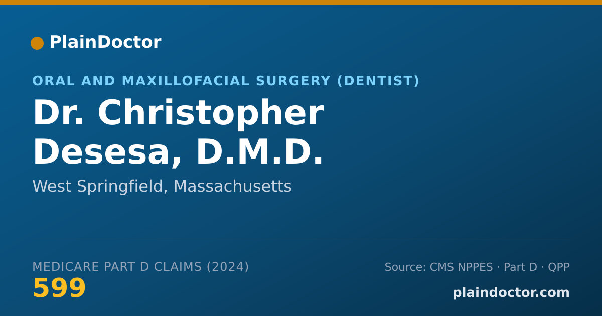 Shareable card for Christopher Desesa, D.M.D. - Oral and Maxillofacial Surgery (Dentist), West Springfield, MA