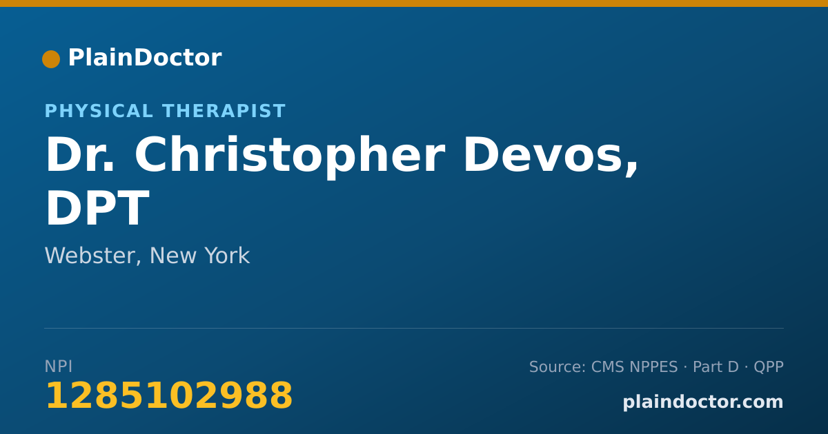 Shareable card for Christopher Devos, DPT - Physical Therapist, Webster, NY