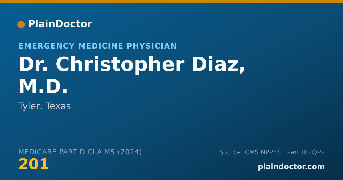 Shareable card for Christopher Diaz, M.D. - General Practice Physician, Tyler, TX