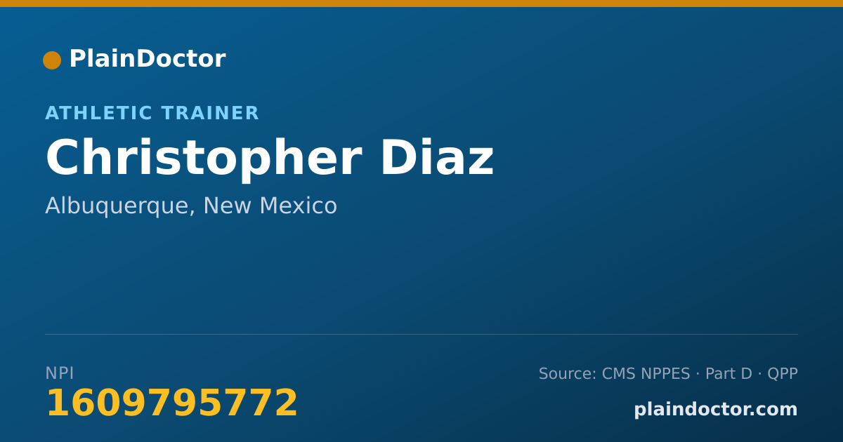 Shareable card for Christopher Diaz - Athletic Trainer, Albuquerque, NM
