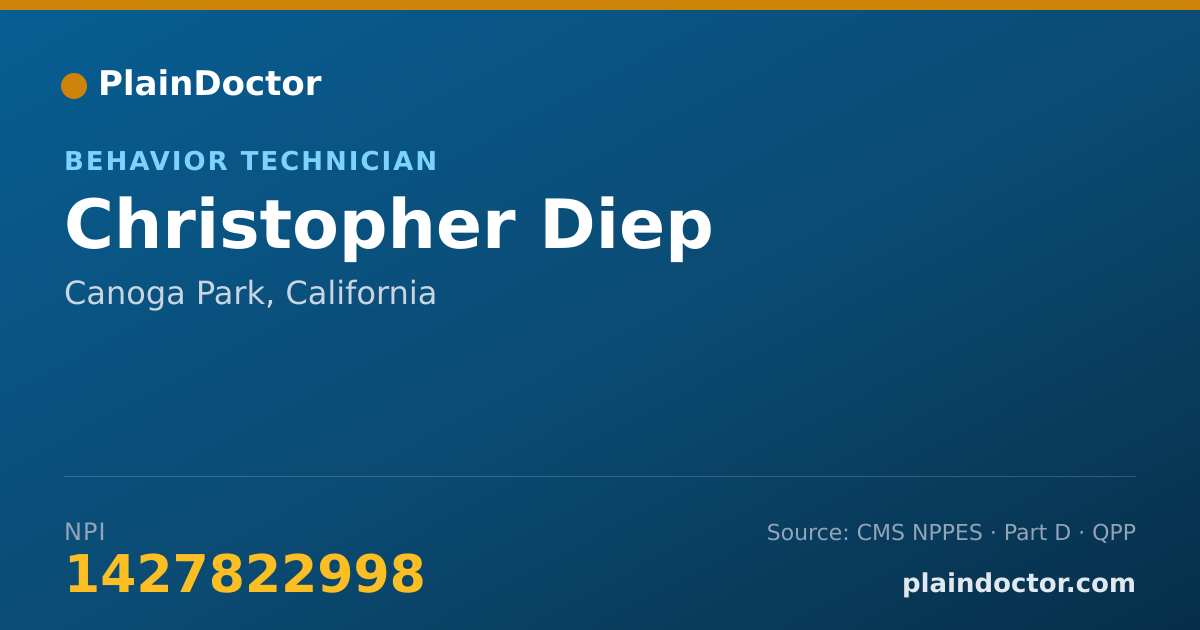 Shareable card for Christopher Diep - Behavior Technician, Canoga Park, CA