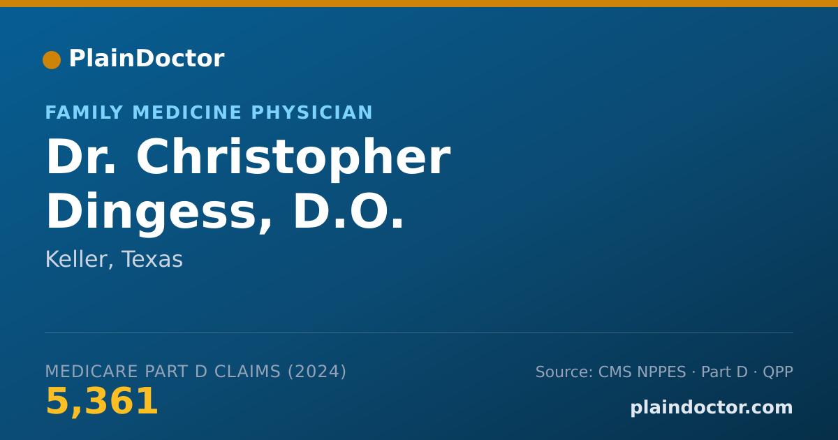 Shareable card for Christopher Dingess, D.O. - Family Medicine Physician, Keller, TX