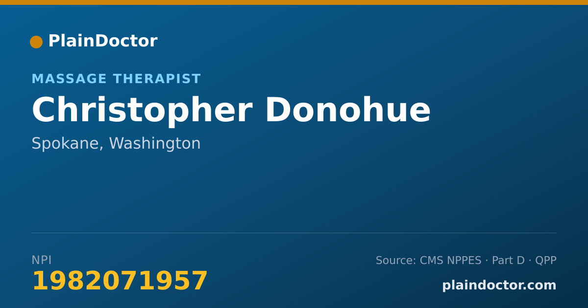 Shareable card for Christopher Donohue - Massage Therapist, Spokane, WA
