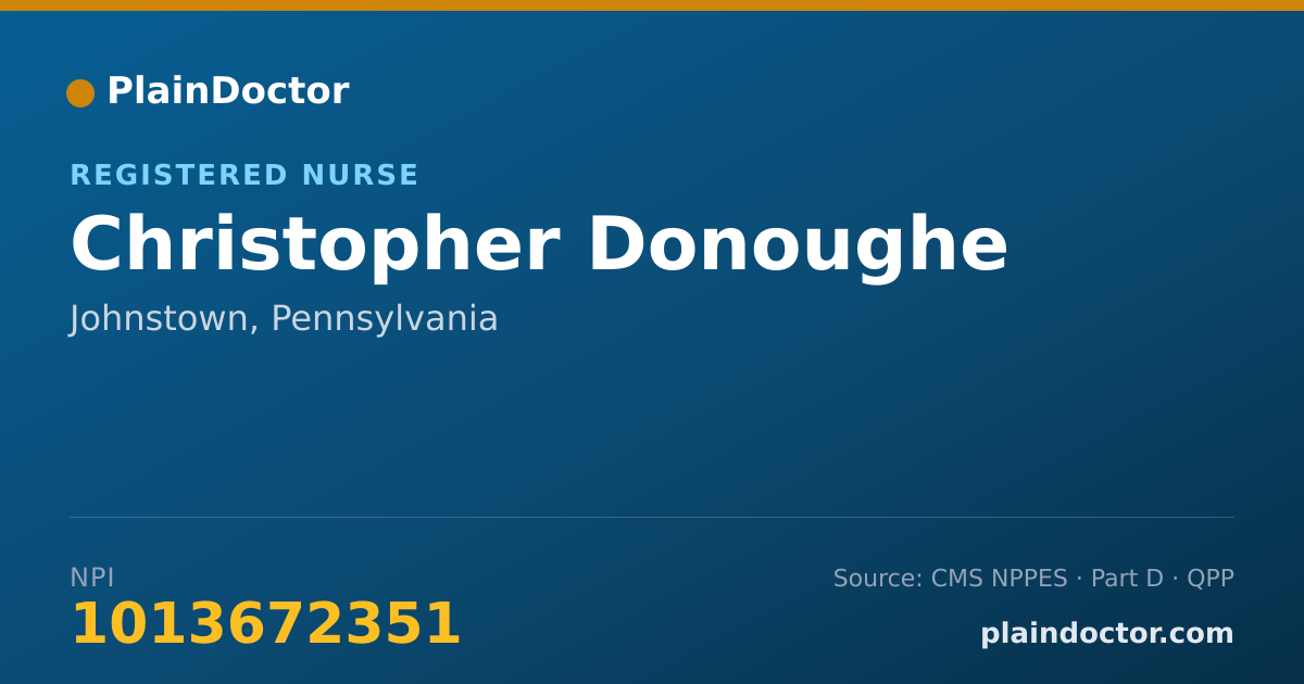 Shareable card for Christopher Donoughe - Registered Nurse, Johnstown, PA