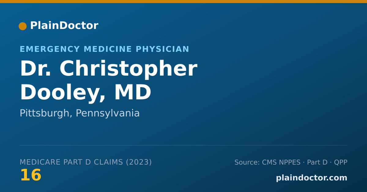 Shareable card for Christopher Dooley, MD - Emergency Medicine Physician, Pittsburgh, PA