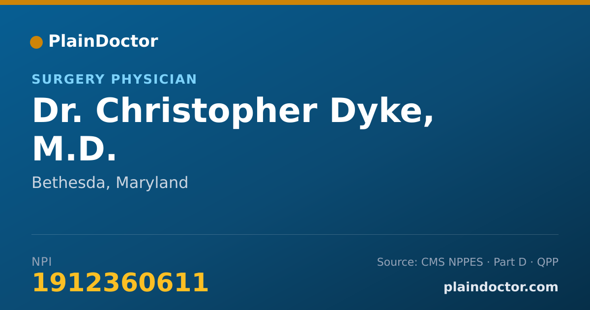 Shareable card for Christopher Dyke, M.D. - Surgery Physician, Bethesda, MD