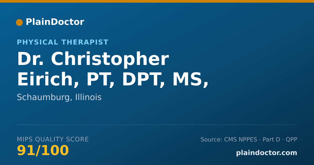 Shareable card for Christopher Eirich, PT, DPT, MS, CSCS - Physical Therapist, Schaumburg, IL