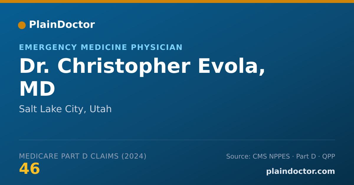 Shareable card for Christopher Evola, MD - Emergency Medicine Physician, Salt Lake City, UT